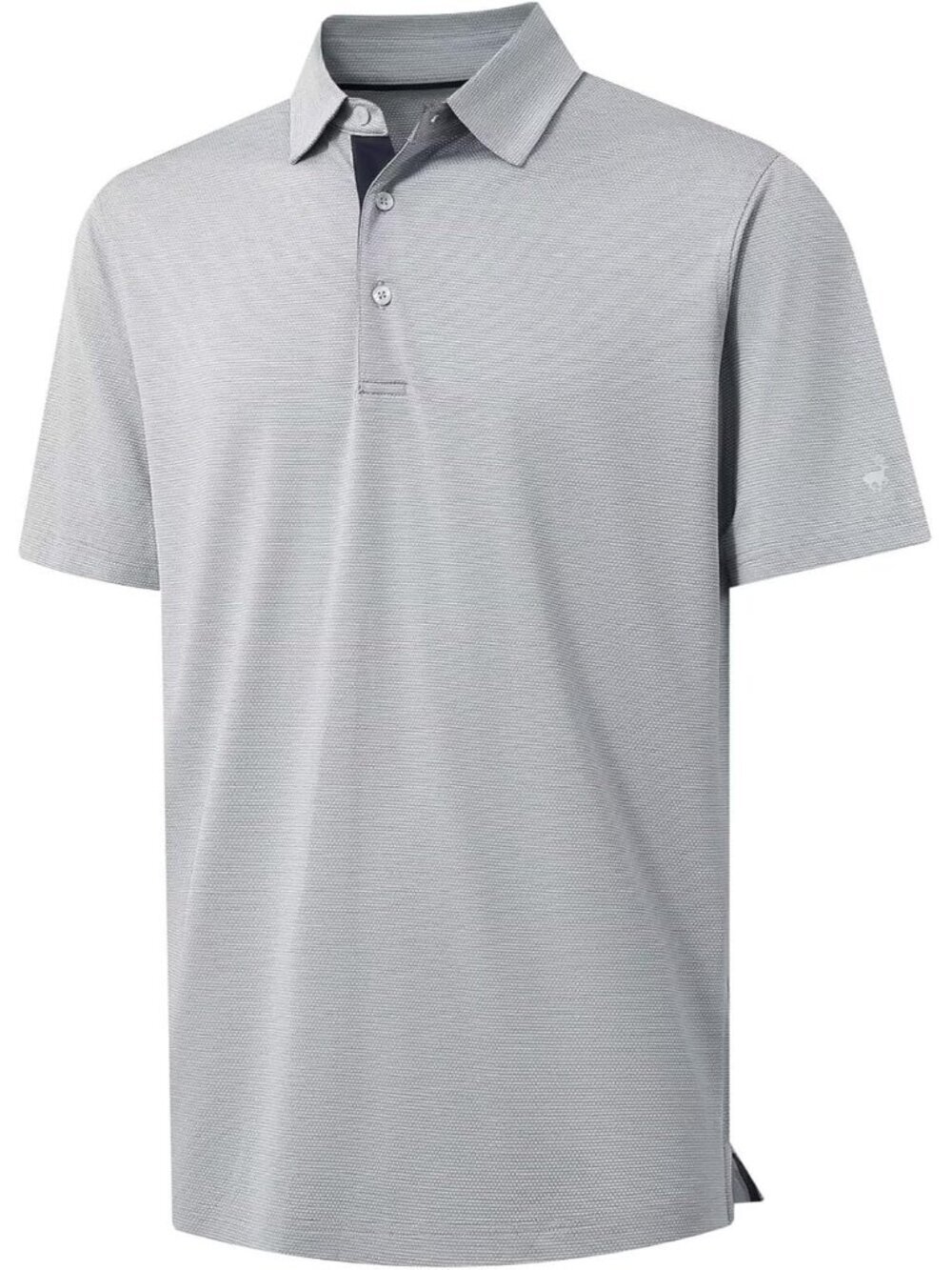 Men Faded Denim Heather Golf Short Sleeve Quick Dry Breathable Active Polo Shirt